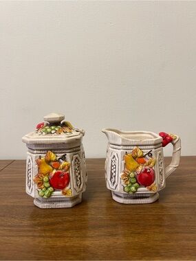 Vintage 1970s New Trend Ceramic Cream and Sugar Set